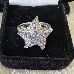 Tanzanite Starfish Ring in Sterling Silver. Size 7.75.